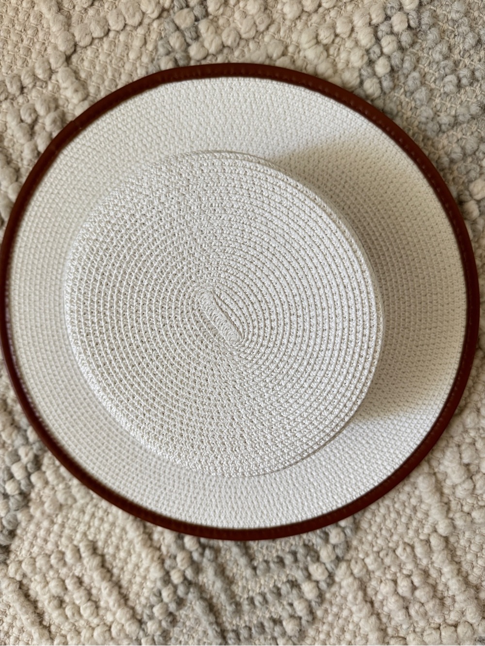 Celine Straw Hat with Tan  Trim and Logo - Picture 6 of 12
